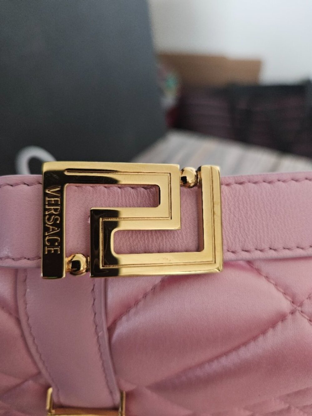 Versace Greca Goddess Quilted Satin Shoulder Bag - Picture 2 of 11